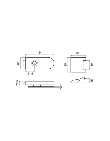 Bild Glastürschloß EGS 370 0S 71 mit Bänder Edelstahl mattunverschließbar - Karcher Design-1