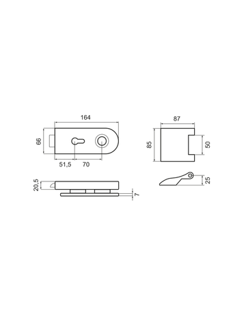 Bild Glastürschloß EGS 370 PZ 71 mit Bänder Edelstahl mattverschließbar - Karcher Design-1