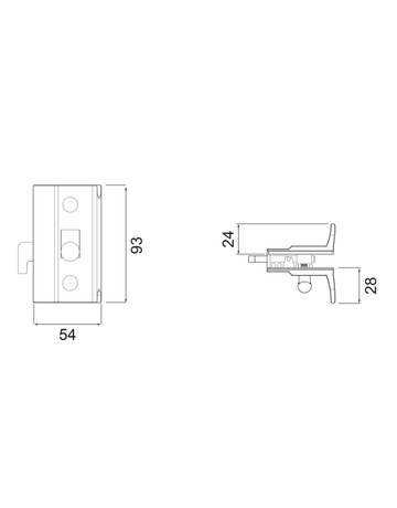 Bild Glastürverriegelung EGS GV 55 Chrommatt für Schiebetüren Magnetversion - Karcher Design-1