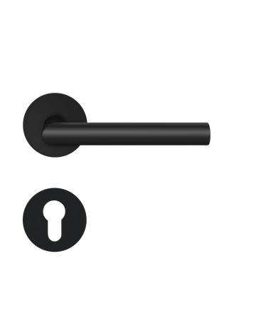 Bild Drücker-Rosettengarnitur Rhodos EPL28 PZ Kosmos schwarz TS 38-47mm PlanDesign - Plan Design-0