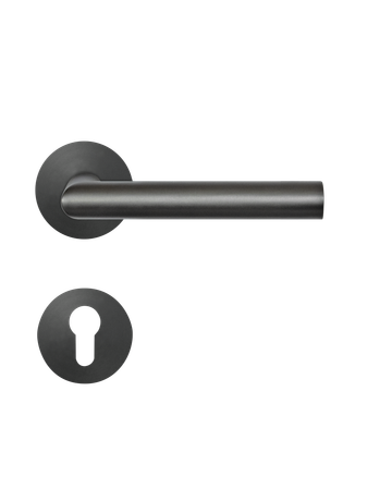 Bild Drücker-Rosettengarnitur Rhodos EPL28 PZ Titan grau TS 38-47mm PlanDesign - Plan Design-0