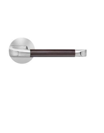 Bild Drücker-Rosettengarnitur Kent EPL96LD OS Leder dunkelbraun /Edelst.matt PlanDesign - Plan Design-0