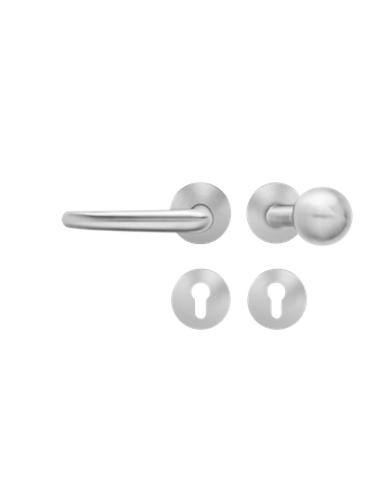 Bild Wechsel-Rosettengarnitur Elba EPRO22 GK4 PZ Edelstahl matt links TST 35-75mm - Karcher Design-0