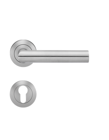 Bild Drücker-Rosettengarnitur Rhodos XL ER18 PZ Edelstahl matt TS 38-48mm - Karcher Design-0