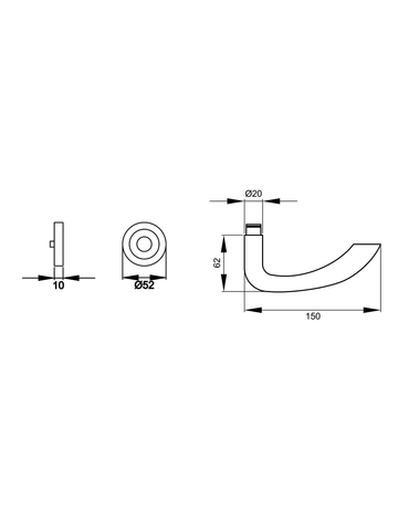 Bild Drücker-Rosettengarnitur Jersey ER19 OS ohne Schlüsselrosette Edelstahl matt TS 38-48mm - Karcher Design-2