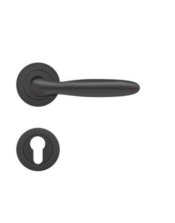 Bild Drücker-Rosettengarnitur Korfu ER24 PZ Kosmos schwarz TS 38-48mm - Karcher Design-0