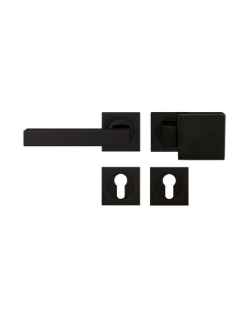 Bild Wechsel-Rosettengarnitur Seattle ER46Q links PZ Kosmos schwarz TS 39-48mm - Karcher Design-0