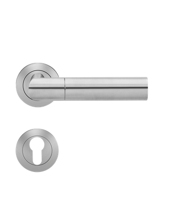 Bild Drücker-Rosettengarnitur Oregon ER48 PZ Edelstahl matt TS 39-48mm - Karcher Design-0