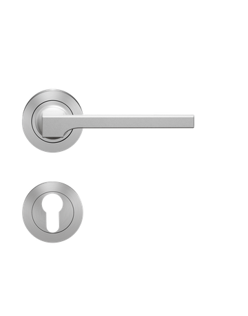 Bild Drücker-Rosettengarnitur Soho ER57 PZ Edelstahl matt TS 38-48mm - Karcher Design-0