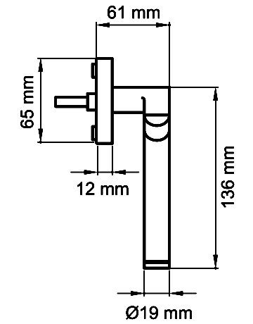 Bild Fenstergriff F384 links mit 4-fach Rst. Chrom/Edelst.matt - Karcher Design-1
