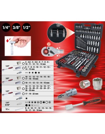 Bild Steckschlüssel-Garnitur 1/4""+3/8""+1/2" " 216-teilig KS Tools-0