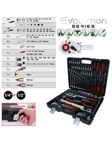 Bild Werkzeugsortiment Universal 97-teilig im Kunststoffkoffer KS Tools-0
