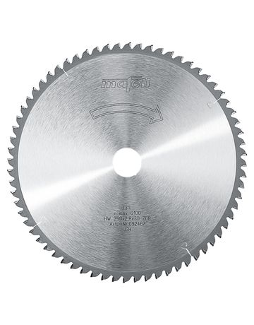 Sägeblatt-HM 250 x 1,8/2,8 x 30 mm, Z 68, FZ/TR, für Kunststoff- und Aluminium-Profile