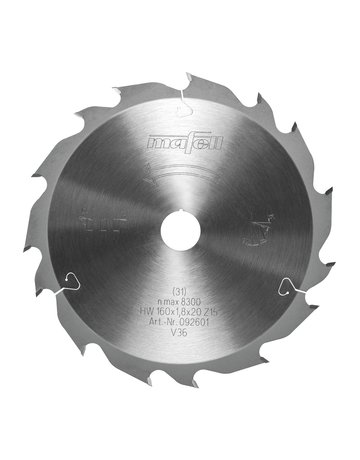 Bild Sägeblatt-HW, 160 x 1,2/1,8 x 20 mm, Z15 -5, WZ/FZ, für Längsschnitte in Holz - Mafell-0
