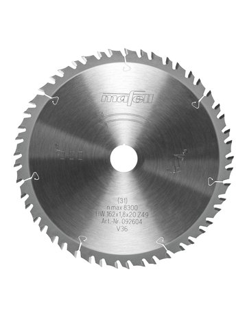 Bild Sägeblatt-HW, 162 x 1,2/1,8 x 20mm, Z49-7, 3WZ/FZ, Feinschnitte in Holz, Platten - Mafell-0
