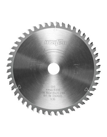 Bild Sägeblatt-HW, 160 x 1,2/1,8 x 20mm, Z48, 2FZFA, für Aluminium/ Plastics - Mafell-0