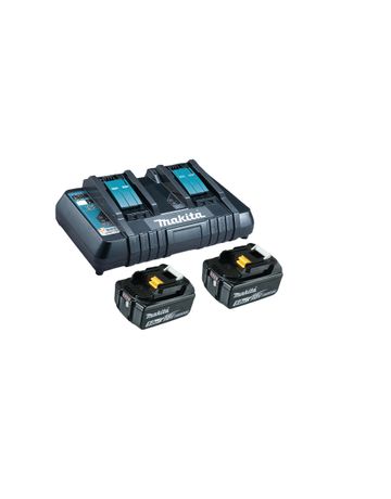 Power Source Kit Li 18 V 5Ah inkl. Doppelladegerät & 2 Akkus - Makita