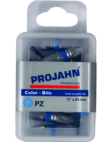 Bild 1/4" markierter Bit Pozidriv Nr 1. 10er Pack L25 mm - PROJAHN-0
