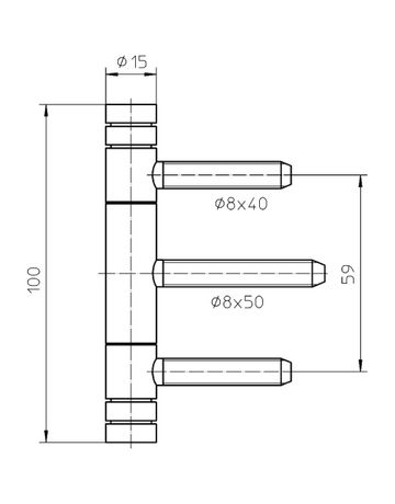 Bild Einbohrband BAKA C 1-15 WF BASIC 3tlg.,15mm matt verchromt/F1 - Simonswerk-2