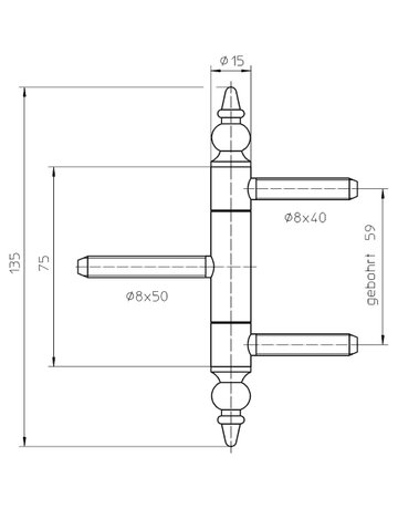 Bild Einbohrband BAKA C 1-15 WF ZK 3tlg.,15mm,bronze metallic - SIMONSWERK-2