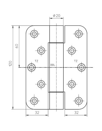 Bild Objektband VARIANT VN 2929/120 Ø20/120kg,matt verchromt/F1-2