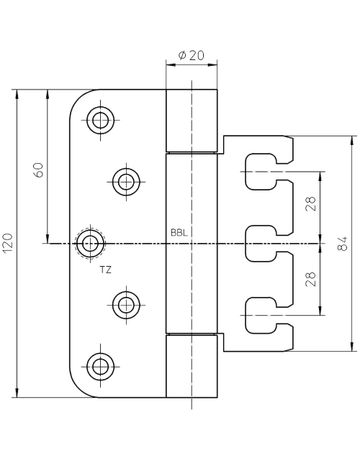 Bild Objektband VARIANT VX 7729/120 Ø20/120kg,edelstahl matt-2