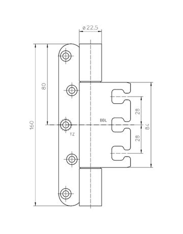 Bild Objektband VARIANT VX 7939/160 Ø22,5/200kg,edelstahl matt - Simonswerk-2