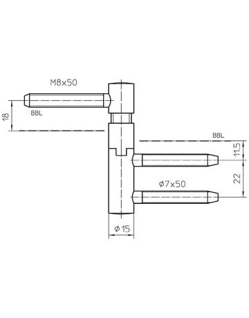 Bild Einbohrband VARIANT V 5450 2tlg.,DR vernickelt,m.Steigsatz-3