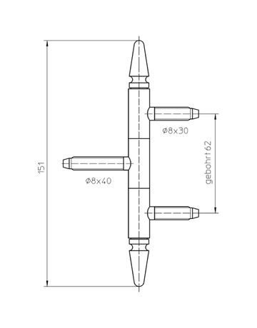 Bild Fenster- Einbohrband, BAKA® C 1-13ZKG13 MSTS, für Kippflügel, 3-teilig, Ø 13mm, topzink - Simonswerk-2