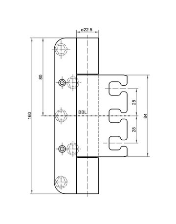 Bild Objektband VARIANT VX 7939/160-4 FD 18/5 Ø22,5/300kg,edelstahl matt - SIMONSWERK-2
