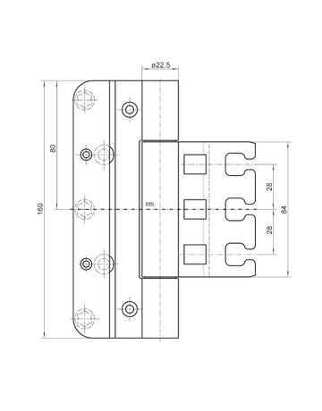 Bild Objektband VARIANT VX 7859/160-4 FD Ø22,5/120kg,edelstahl matt - Simonswerk-2