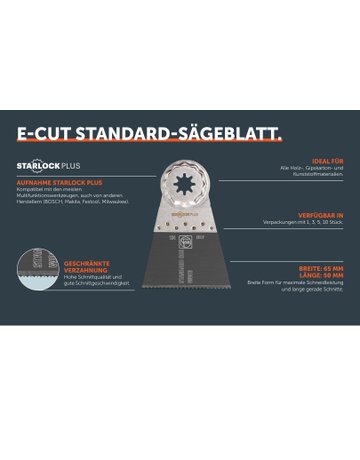 Bild E-Cut Standard-Sägeblatt, Länge 50 mm, Breite 65 mm, VE 1 St, Aufnahme SLP - Fein-1