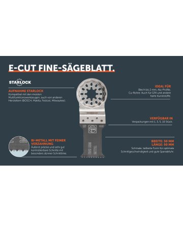 Bild E-Cut Fine-Sägeblatt, Länge 50 mm, Breite 30 mm, VE 1 St, Aufnahme SL - Fein-1