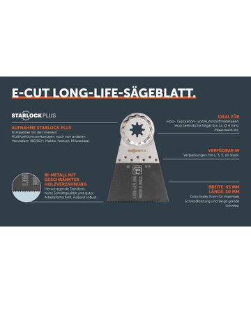 Bild E-Cut Sägeblatt Long-Life65x50mm Fein VE à 1 Stück StarlockPlus-1