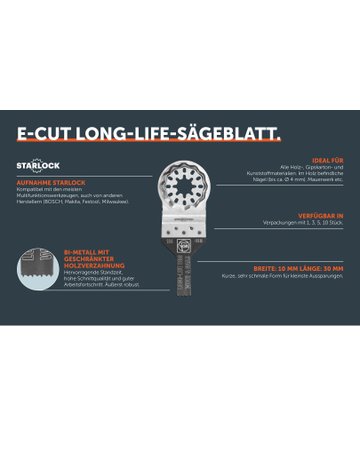 Bild E-Cut Long-Life-Sägeblatt, Länge 30 mm, Breite 10 mm, VE 1 St, Aufnahme SL - Fein-1