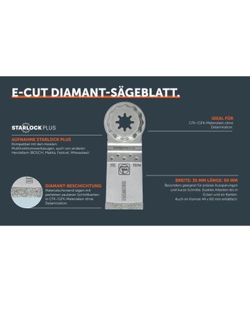 Bild E-Cut Diamant-Sägeblatt, Länge 50 mm, Breite 35 mm, Aufnahme SLP - Fein-1