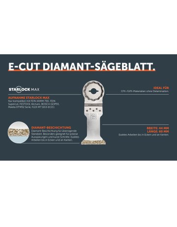 Bild E-Cut Diamant-Sägeblatt, Länge 60 mm, Breite 44 mm, Aufnahme SLM - Fein-1