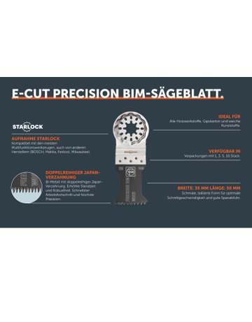 Bild E-Cut Sägeblatt Precision35x50mm Fein VE à 1 Stück Starlock-1