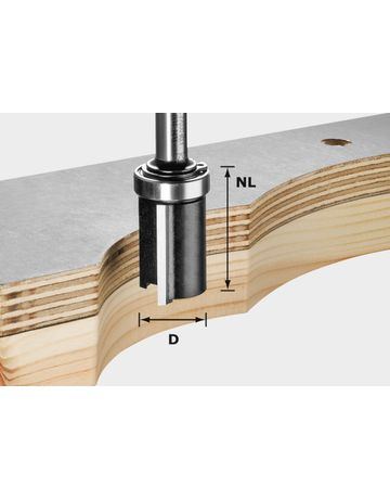 Bündigfräser HW S8 D19/NL25