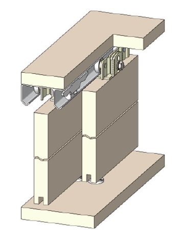 Bild Schiebetürbeschlag verzinkt komplett Garnitur (=1 Türe) 29 K - HELM-1