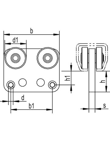 Bild Vorhangzugwagen,45/32 K,f.Prof.-Nr.45 Tragl.5kg,Rollen Ø20mm,weiß - HELM-1
