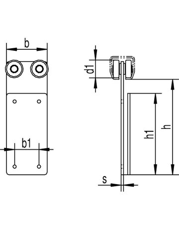 Bild OA-Laufwagen,125 BG,für Planen für Profür -Nr. 100, Tragl.45kg,Stahl zn - HELM-1