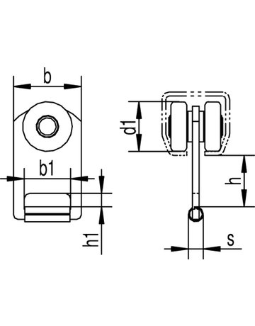 Bild Laufwagen 131 Z, für Planen für Profür -Nr. 100, Tragl.30kg,Stahl zn - HELM-1