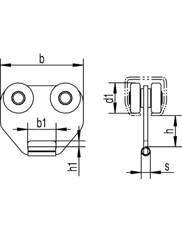 Bild OA-Laufwagen,132 Z,für Planen für Profür -Nr. 100, Tragl.45kg,Stahl zn - HELM-1