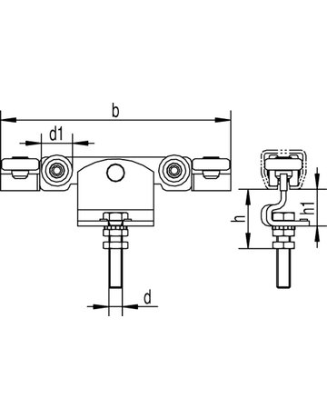 Bild Rollapp.,Ø 34, für Profür -Nr.400 491 EL,doppelpaarig,L 270,z.Einhäng.,zn - HELM-1