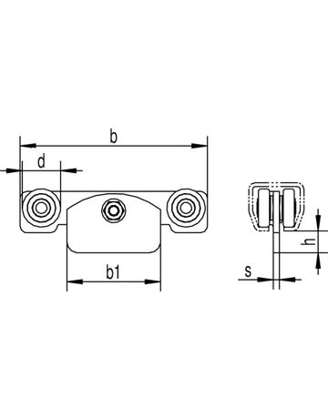 Bild Rollapparat, 591 S, doppelpaarig, zum Einhängen, für Prof.-Nr.500, Ø 48, L 238 - Helm-1