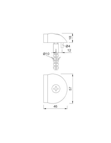 Bild Bodentürstopper, 2001, H 18mm, mit Verdrehsicherung, Messing, messing poliert-1