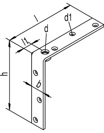 Bild ST-Tragwinkel, 394, B30mm, H158mm, L158mm, galvanisch verzinkt - Helm-1