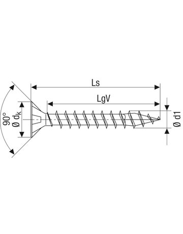 Bild Universalschraube Senkkopf 5x35mm,Vollgw,Kreuzschlitz Z2,YELLOX - SPAX-1