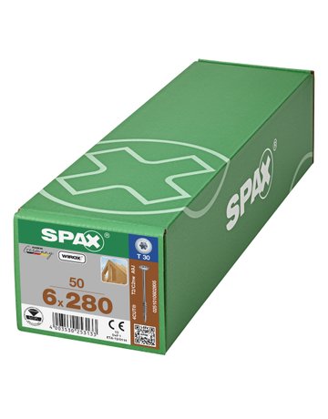 Bild Holzschraube Hi.FORCE Tellerkopf 6x280mm,Teilgw,Innensechsrund T30,WIROX - SPAX-1